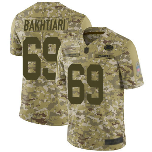 Green Bay Packers Limited Camo Men #69 Bakhtiari David Jersey Nike NFL 2018 Salute to Service->green bay packers->NFL Jersey
